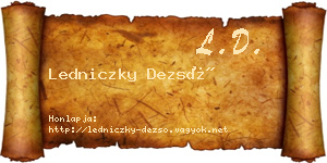 Ledniczky Dezső névjegykártya