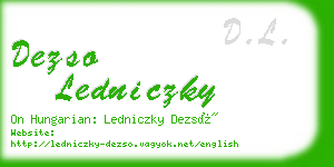 dezso ledniczky business card